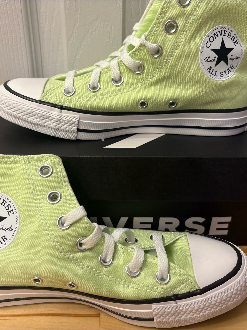 Converse All Star High Top Sneakers in Sour Melon and White